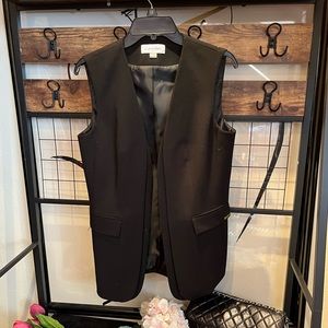 NWT Calvin Klein Black Tailored Long Vest S04VL950  16 Ret $129 gift